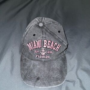 Miami Beach Gray and Pink Women's Hat